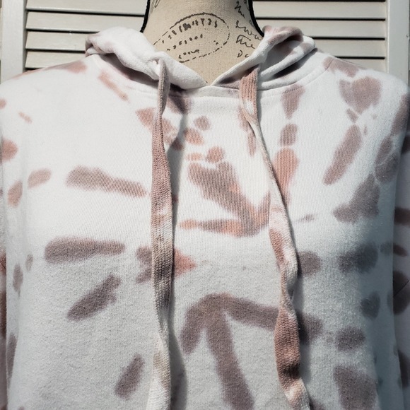 MNY Marc New York Performance Hoodie Women's Small White Pink Gray Tie Dye - Picture 2 of 8